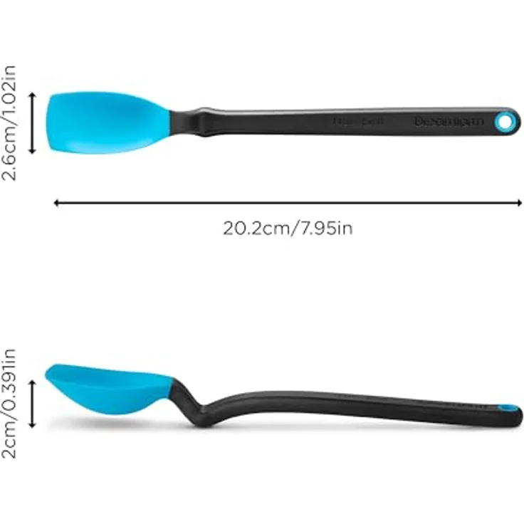 Dreamfarm Mini SUPOON Silikon Kochlöffel, flexibler Teigschaber in Blau, hitzebeständig bis 250°C, spülmaschinenfest, BPA-frei – Bild 2