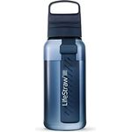 LifeStraw Go Serie - BPA-freie Trinkflasche mit Wasserfilter 1l für Reisen und den täglichen Gebrauch - entfernt Bakterien, Parasiten, Mikroplastik und verbessert den Geschmack, Aegean Sea (blau)