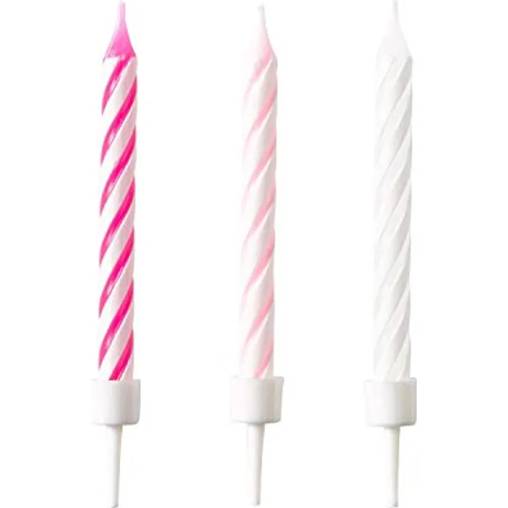 Amscan 9904363 - 10 Spiralkerzen Hot Pink Höhe 6,3 cm, Dekoration