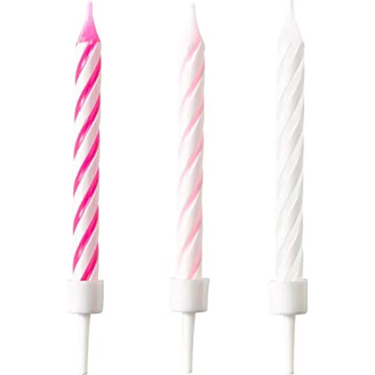 Amscan 9904363 - 10 Spiralkerzen Hot Pink Höhe 6,3 cm, Dekoration