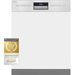 Exquisit Einbau-Geschirrspüler EGSP9614-EB-030B inox | Teilintegrierter Geschirrspüler 60 cm | 14 Maßgedecke | Bodenlicht | Spülmaschine teilintegriert 60 cm Aquastop