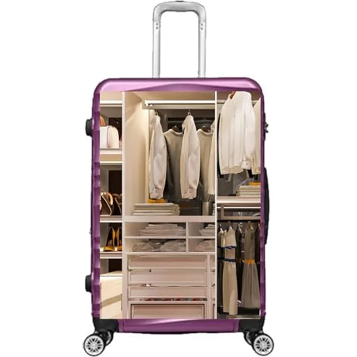 COFI 1453 Reisekoffer 3 TLG Hartschale Trolley Set Kofferset Handgepäck Gepäck Reisetasche ABS-04 Lila – Bild 5