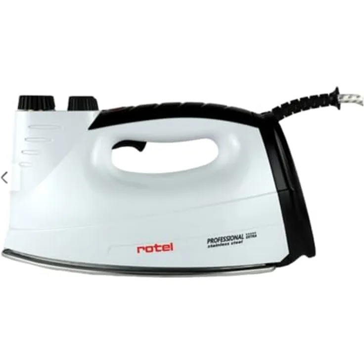 Rotel Professional Extra Dampfbügeleisen Edelstah-/ Keramiklsohle 5bar 800W hoher Dampfdruck beste Gleitfähigkeit kein Verbrennen/Versengen von Textilien (Schwarz)