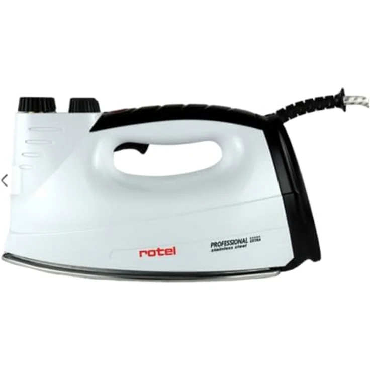 Rotel Professional Extra Dampfbügeleisen Edelstah-/ Keramiklsohle 5bar 800W hoher Dampfdruck beste Gleitfähigkeit kein Verbrennen/Versengen von Textilien (Schwarz) – Bild 1