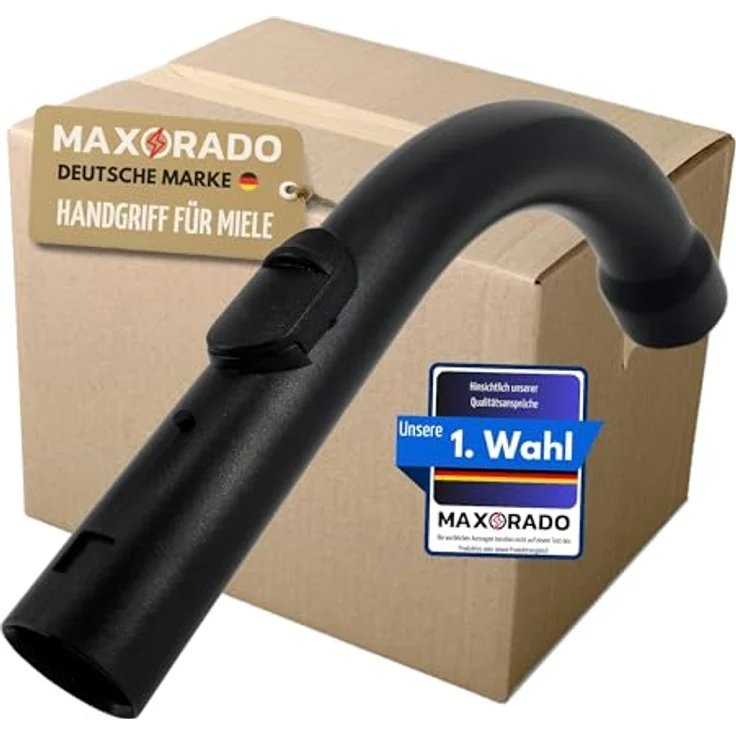 Maxorado Staubsaugerrohr Handgriff für Miele S8340, S771, S712, mit Saugkraftregler und gebogener Form, Zubehör für Miele Staubsauger – Bild 1