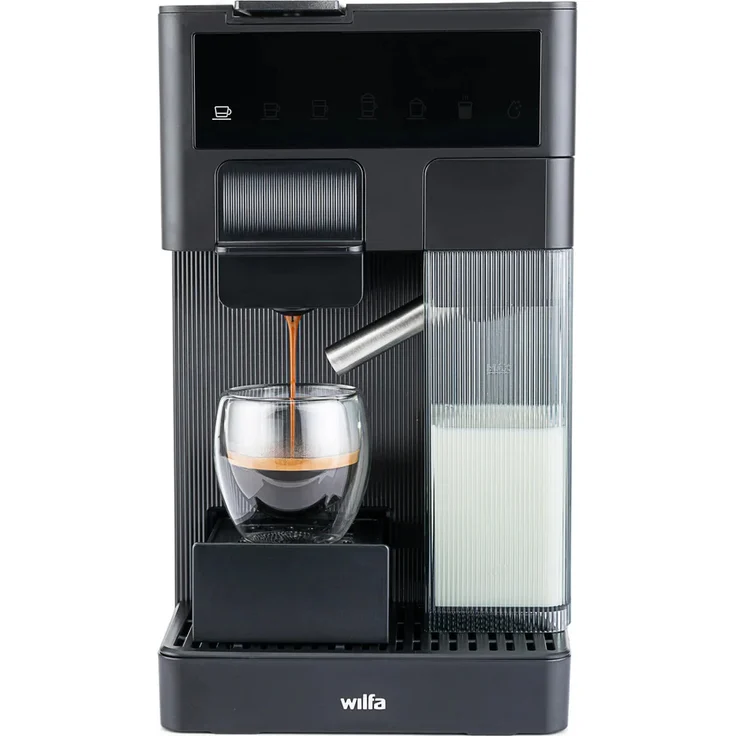 Wilfa Volo Multi Coffee Machine, Filterkaffeemaschine in Schwarz, kompatibel mit Nespresso & Dolce Gusto, abnehmbarer Milchbehälter, 1,6 L Wassertank