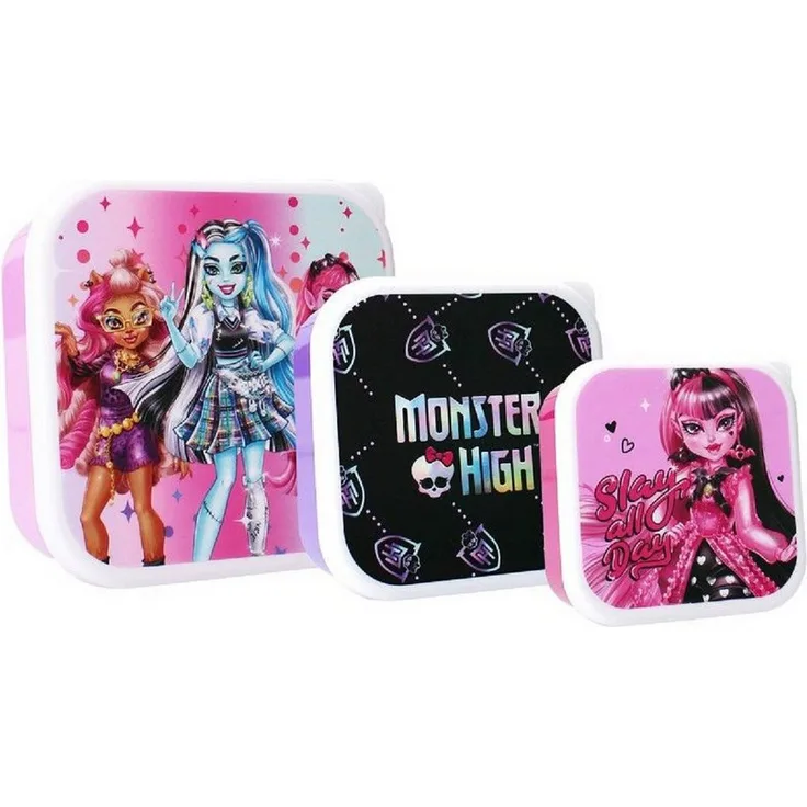 Monster High Brottasche Brotzeitbox 3in1 – Perfekte Lunchbox für Schule und Freizeit