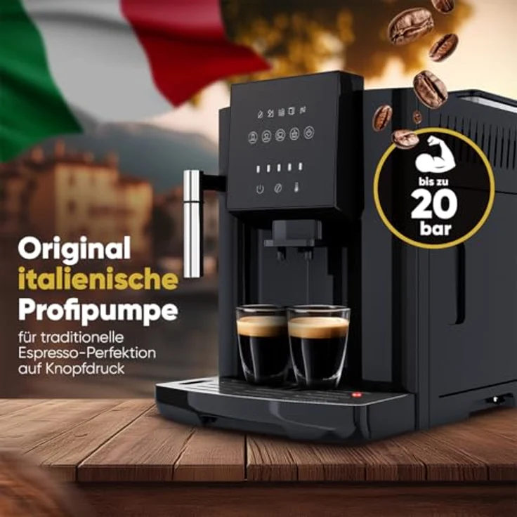 ProfiCook® PC KAV 1281, Kaffeevollautomat mit Kegelmahlwerk, Milchaufschäumdüse, italienischer Profi-Pumpe und Touch-Display – Bild 4