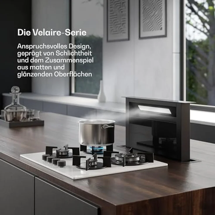 Klarstein Velaire Gaskochfeld 4-Brenner, 8000W, 60cm, Flüssiggas & Erdgas, elektrische Zündung, Flammenausfallschutz, inkl. Umrüstsatz & Schlauchset, Weiß – Bild 2