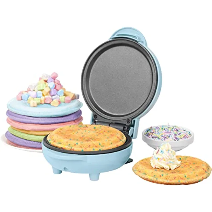 Petra PT4215BLNVDEEU7 Mini-Snackgrill, antihaftbeschichtete und einfach zu reinigende 11,5-cm-Platte, für Mittagessen, Frühstück, Pfannkuchen, Kekse und Ice Cream Sandwiches, 550 W, pastellblau