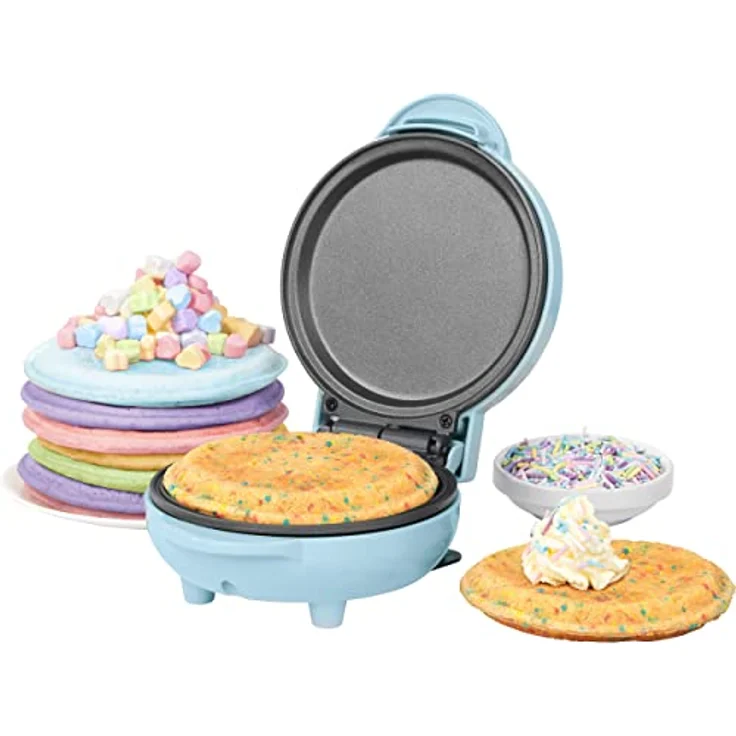 Petra PT4215BLNVDEEU7 Mini-Snackgrill, antihaftbeschichtete und einfach zu reinigende 11,5-cm-Platte, für Mittagessen, Frühstück, Pfannkuchen, Kekse und Ice Cream Sandwiches, 550 W, pastellblau – Bild 1