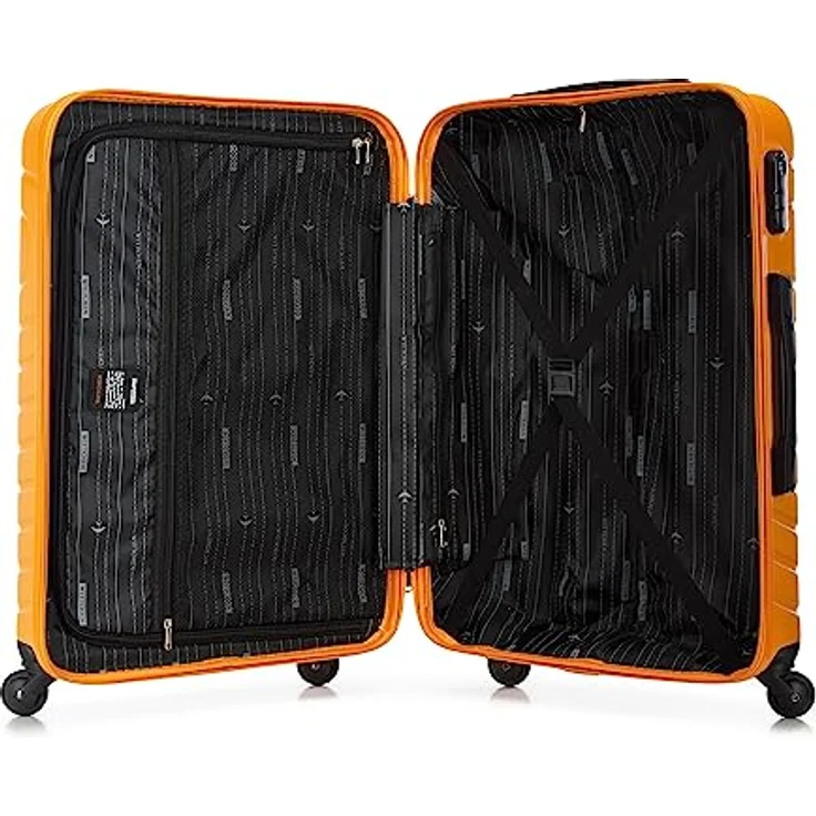 WITTCHEN Cube line Mittelgroßer Koffer ABS Mit Geometrischer Prägung 4 Lenkrollen Teleskopgriff Kombinationsschloss Größe M Orange – Bild 5
