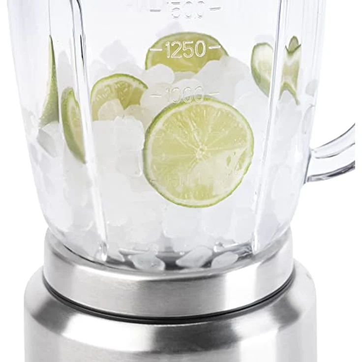 Jata JEBT1241 Standmixer mit 6 Klingen aus Edelstahl, 4 Geschwindigkeitsstufen + Pulse, 1.200 W, 1,75 Liter, Eiszerkleinerung - Edelstahlkörper – Bild 4