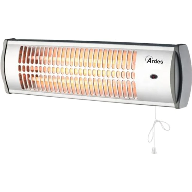 Ardes 1 AR437B Quartz Quarz-Heizstrahler 2 Lampen 2 Leistungsstufen mit Seilzug Silver, Heizstrahler – Bild 2