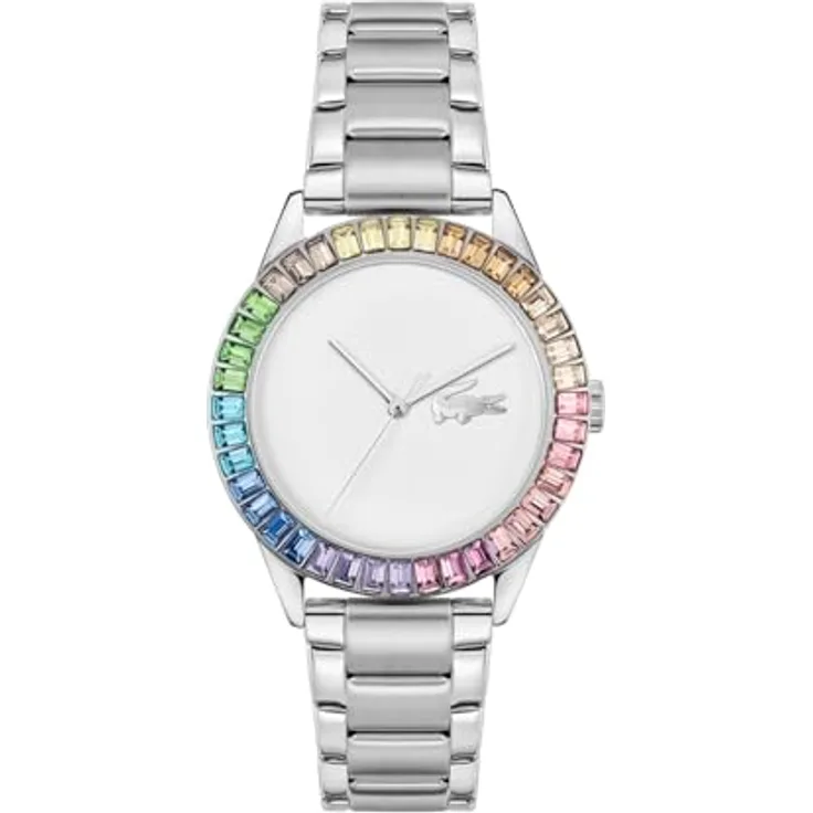 Lacoste Ladycroc Damenuhr 2001409, vergoldeter Edelstahl, 36 mm Gehäuse, analoges Quarzwerk, mit glänzenden Kristallen, wasserdicht bis 3 ATM
