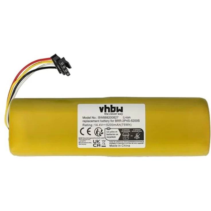vhbw Akku kompatibel mit Xiaomi Roborock S8 Pro Ultra S8PU52-00, S8 S802-00 S80ULT, 5200 mAh, 14,4 V, Li-Ion, wiederaufladbar – Bild 3