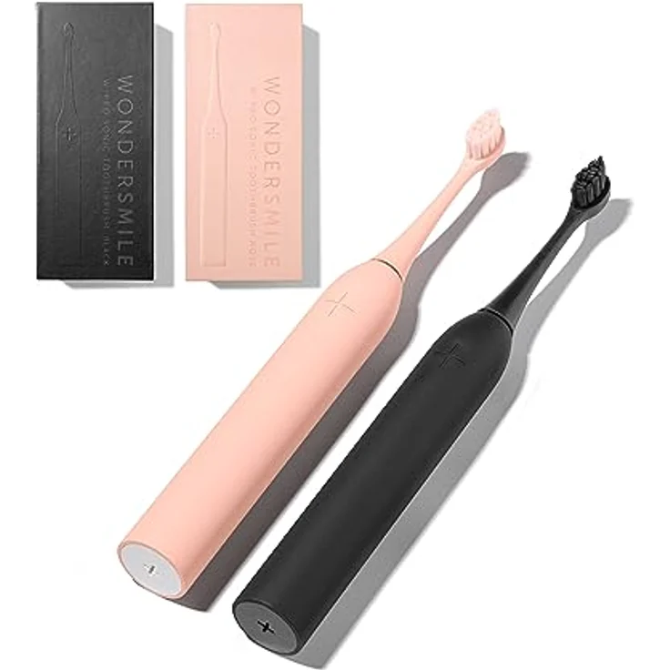 Wondersmile Schallzahnbürste Doppelpack PRO - Ultraschallzahnbürste mit smarten Bürstenkopf, Atomic Rose/Ultimate Black – Bild 1