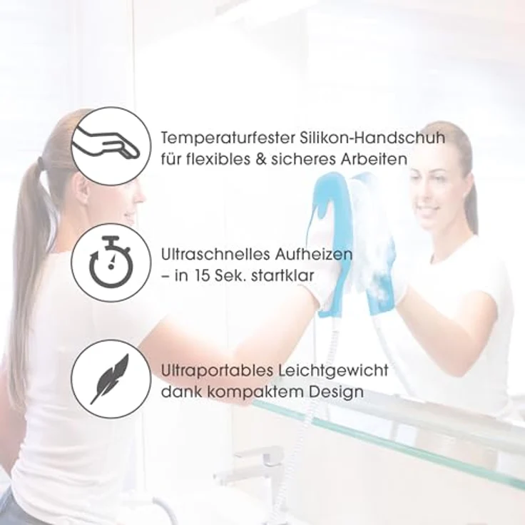 LIVINGTON SteamTouch - Ergonomischer Handdampfreiniger - Dampfreiniger - Entfernt Schmutz mit der Kraft von Dampf - Gegen Gerüche, Keime, Bakterien & Viren – Bild 4