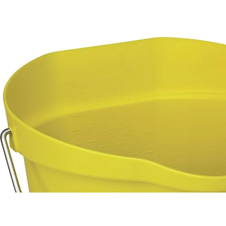 Vikan 56866 Durable Polypropylene Hygiene Bucket/Pail, Stainless Steel Handle, 12 Litre, Yellow – Bild 3
