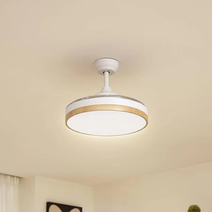 Lindby LED-Deckenventilator Oras, weiß, DC-Motor, leise, einstellbare Lichtfarbe, Ø 107 cm, Fernbedienung – Bild 2