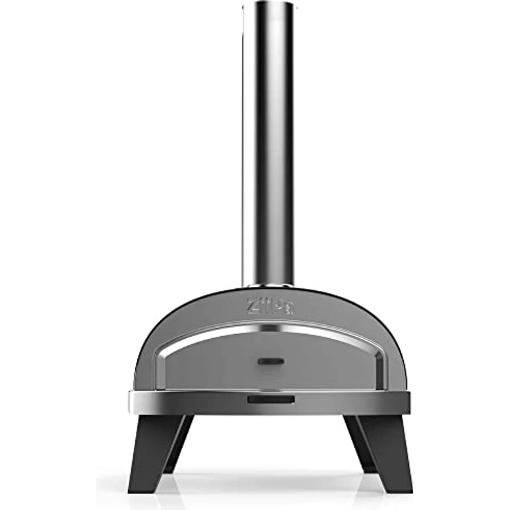 ZiiPa - Piana Pizzaofen, kompakter Outdoor-Pizzaofen, Pelletofen, Holzfeuer, Ofen mit Drehplatte für 360° Garen, integriertes Thermometer, Farbe Schiefer – Bild 3