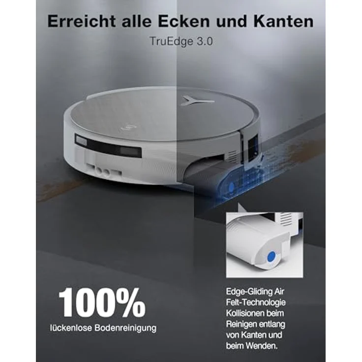 Ecovacs X12 PRO OMNI, Beutelloser Staubsauger-Roboter mit Mop-Funktion, Weiß, 1000 m² Flächenabdeckung, AIVI 3D Navigation, 22.000 Pa Saugkraft – Bild 7