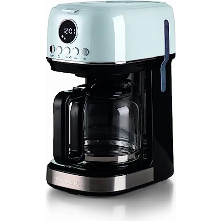 Ariete 1396 Moderne Filterkaffeemaschine, Amerikanischer Kaffee, Kapazität bis zu 15 Tassen, Heizboden, LCD-Display - Schwarz