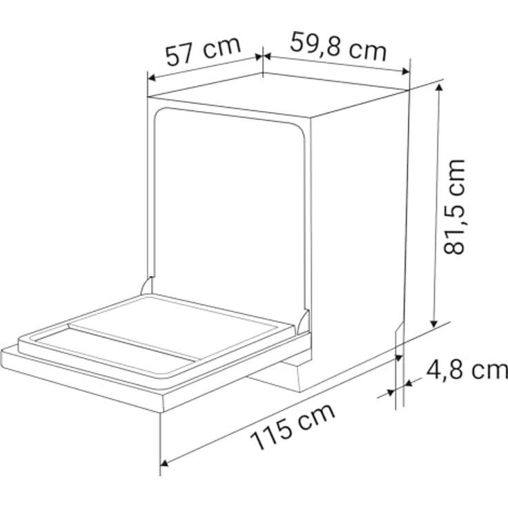 KKT KOLBE DW60TI, 60 cm teilintegrierbarer Geschirrspüler mit Besteckschublade, LED-Beleuchtung, automatischer Türöffnung, 7 Programmen für 14 Maßgedecke, Edelstahl – Bild 5
