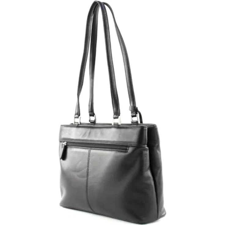 Picard Damen Shopper REALLY, eleganter Kleinleder Shopper mit Reißverschluss und strukturiertem Innenleben, schwarz – Bild 4