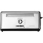 GASTROBACK #42394 Design Toaster Advanced 4S, Edelstahl-Langschlitztoaster mit extra langem Toastschacht, elektronisch geregelter Temperatursensor, Silber, Schwarz