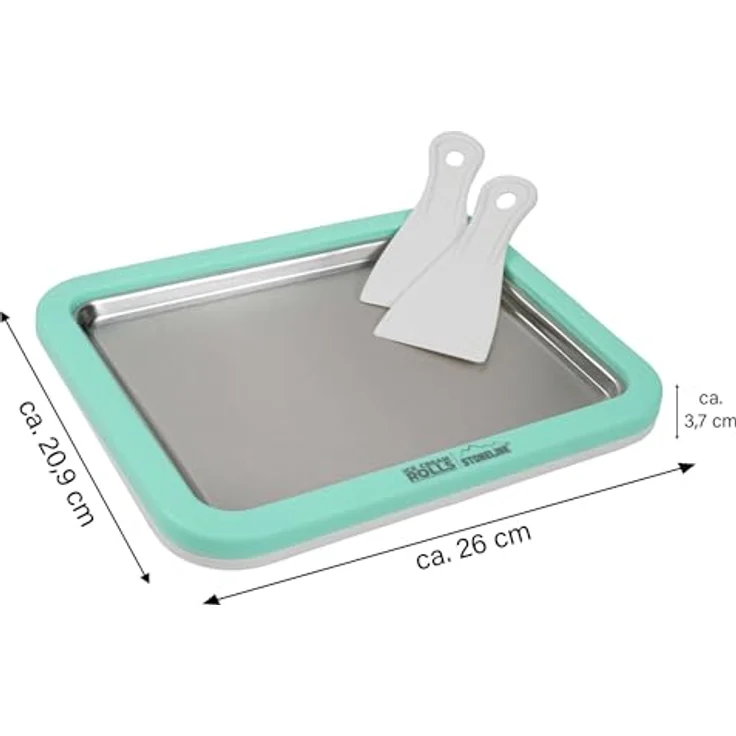 STONELINE Eismaschine by Mr. Ice Cream Rolls Maker Eisplatte für Hausgemachte Eiscreme, Edelstahl Eisplatte, Mint Farbe – Bild 2