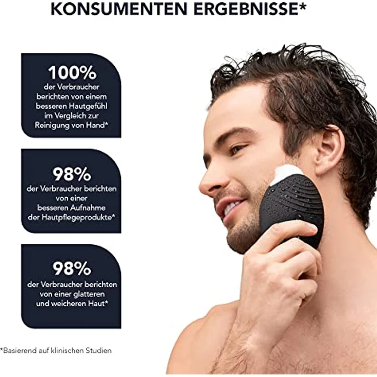 FOREO LUNA™ 3 MEN, Elektrische Gesichtsreinigungsbürste in schwarz, Porentiefe Reinigung & Massagebürste – Bild 4