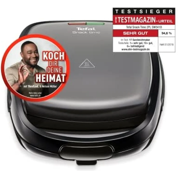 Tefal Snack Time 2in1 Kombi-Gerät SW341B [Waffeleisen belgisch und Sandwichtoaster dreieckig, 2 herausnehmbare, antihaftbeschichtete Plattensets spülmaschinengeeignet, multifunktional, 700W] – Bild 2