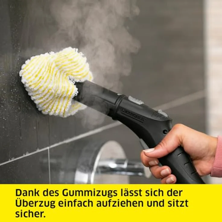 Kärcher Handdüse Überzugsset, Hochwertige Feinstfaser für gründliche Reinigung auf Hartflächen, mit Gummizug, weiß - Preisvergleich – Bild 4