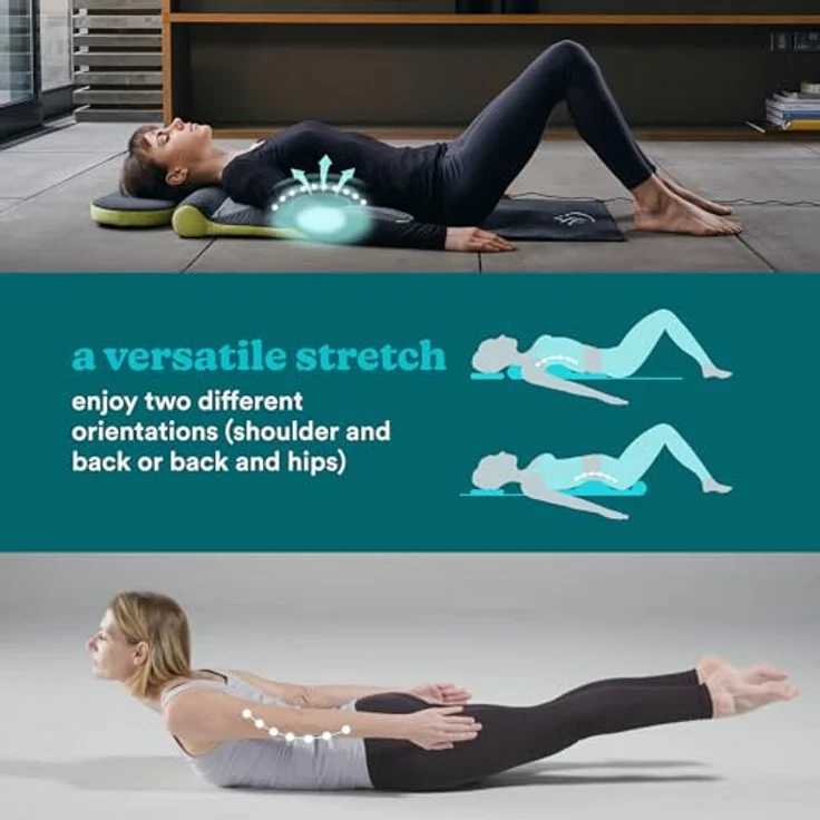 HoMedics Stretch Stretchingmatte XS inspiriert durch Yoga - Fernbedienung, einstellbare Intensität, vorprogrammierte Yoga/Stretchmatte für Rücken, Schultern, Hüften, faltbar mit Stützkissen - Grau – Bild 4