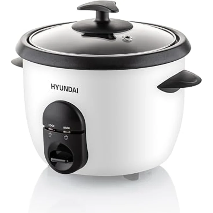 HYUNDAI ELECTRONICS Reiskocher RC100 I 1 l für 800 g Reis I 365 W I Reiswärmer I Warmhaltfunktion I Antihaftbeschichteter Gartopf I Reislöffel & Messbecher – Bild 2