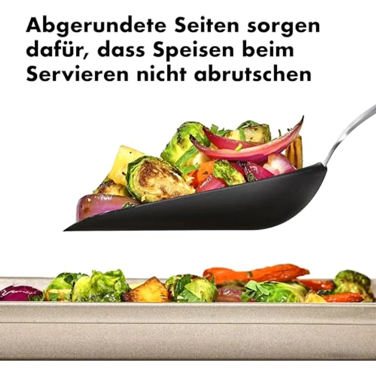 OXO Good Grips Pfannenschaufel, breiter Schaufelkopf mit abgerundeten Seiten, schwarz – Bild 4