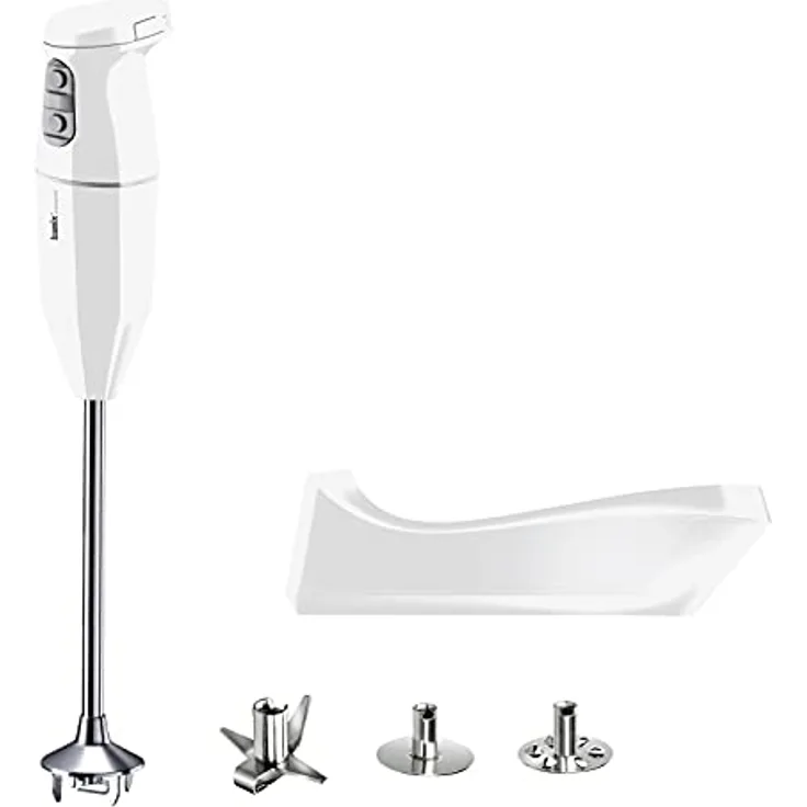 bamix Stabmixer Set cordless PRO kabellos, 250 Watt, 3-Stufen, Made in Switzerland, Weiß