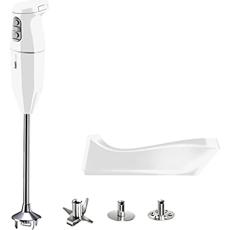 bamix Stabmixer Set cordless PRO kabellos, 250 Watt, 3-Stufen, Made in Switzerland, Weiß – Bild 1