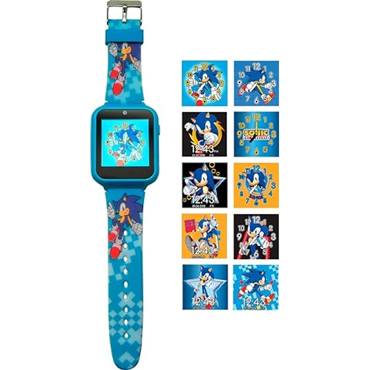 Kids Licensing Unisex-Kinder Digital Quarz Uhr mit Acryl Armband SNC4055, Intelligente Sonic-Smartwatch mit 10 interaktiven Funktionen, blau – Bild 4