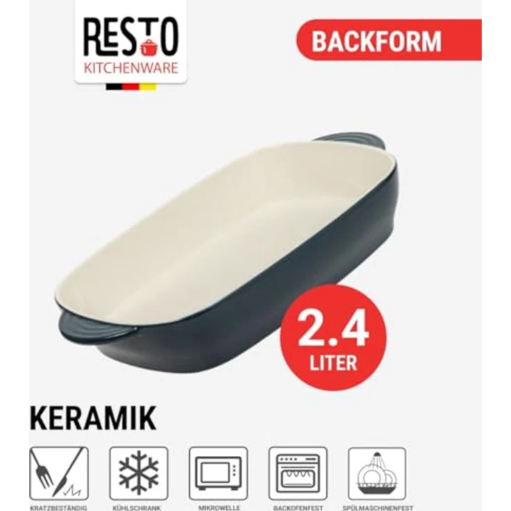 RESTO Kitchenware Fornax Backform, rechteckige Auflaufform, spülmaschinengeeignet, für Kuchen, Lasagne, Brownie, 1-tlg. – Bild 4