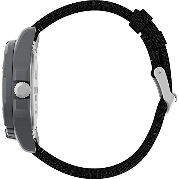 Timex Watch TW2V40500, Sportliche und klassische Uhr mit Kalenderfunktion, Schwarz Textil Band, Grau – Bild 2