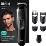 Braun Haarschneider All-In-One Styling Set MGK3420, 6-in-1 Barttrimmer, 50 Min. kabellose Laufzeit