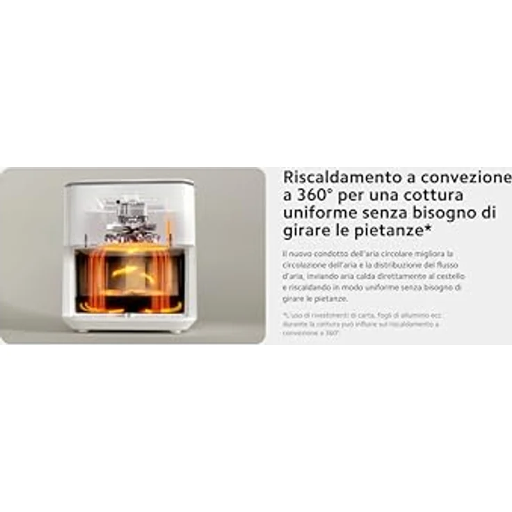 Xiaomi Smart Air Fryer 6.5L Luftfritteuse, 6,5 l, 1800 W, 100 Rezepte, OLED-Display, einstellbare Temperatur 40 °C - 220 °C, gleichmäßiges Garen 360 °, Schwarz – Bild 3