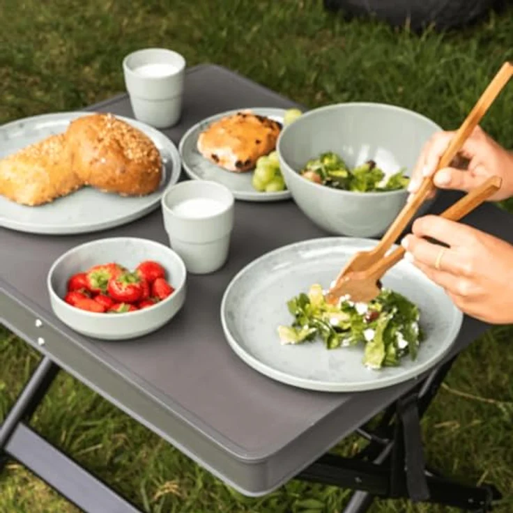 Travellife Palma Schalen Set, 6-teiliges Vorratsdosen Set aus robustem Melamin in grün, stapelbar und spülmaschinenfest – Bild 2