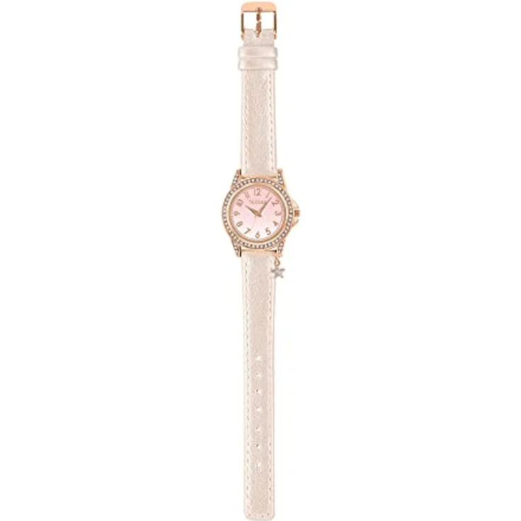 Tikkers Analoge Quarzuhr TK0203, Schillerndes PU-Armband mit pinkem Satin-Zifferblatt und Balletttänzerin, 32 mm Gehäusedurchmesser – Bild 2