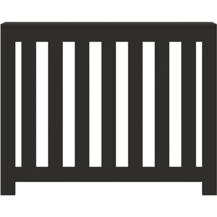vidaXL Heizkörperverkleidung Schwarz, 104x20x82 cm, Holzwerkstoff mit modernem Latten-Design und pflegeleichter Oberfläche – Bild 5