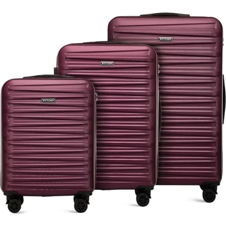 WITTCHEN Skyspeed Line Reisekoffer 3er Set, Hartschalenkoffer aus strapazierfähigem ABS mit Kombinationsschloss, Teleskopgriff und 4 Doppelrädern, Maroon – Bild 1