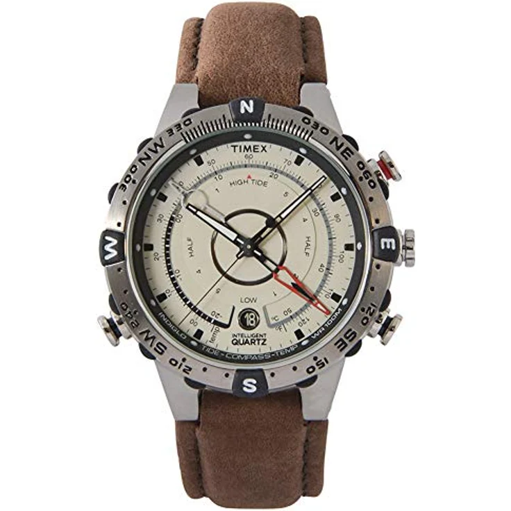 Timex Intelligent Quartz Herren-Armbanduhr Tide-Tem-Kompass 45mm, mehrfarbig, Quarzwerk, Silikon-Armband, Quick-Date, Indiglo Funktionen – Bild 1