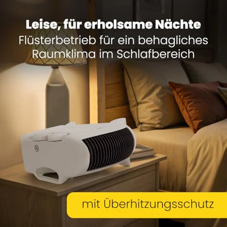 Clatronic HL 3838, mobiler Heizlüfter mit 2000W & 1000W, Ventilatorfunktion, Überhitzungsschutz und 2 Aufstellmöglichkeiten – Bild 5